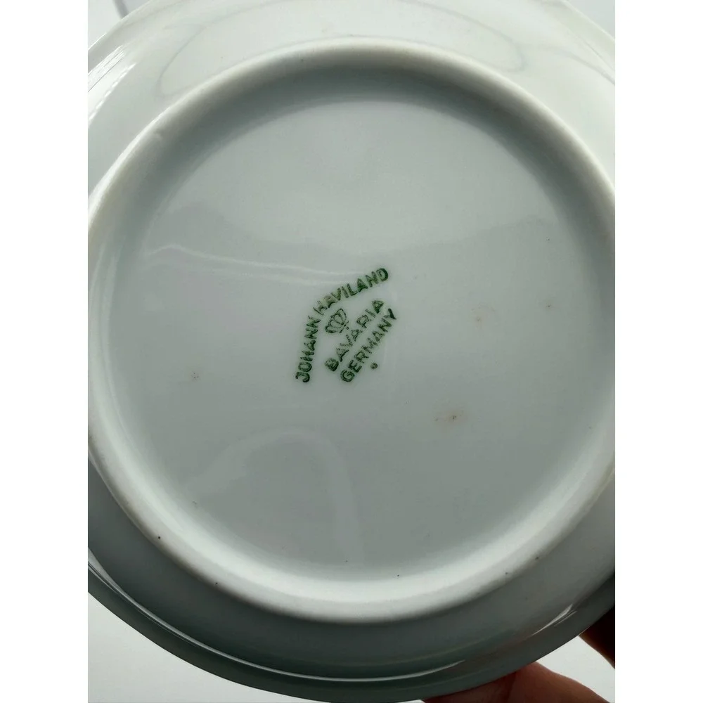 Johann Haviland Bavaria Germany Blue Rose Salad Dessert‎ Plate Set of 4